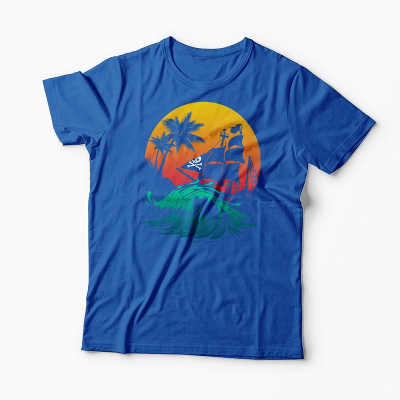 Tricou Personalizat Pirate Ship - Bărbați-Albastru Regal
